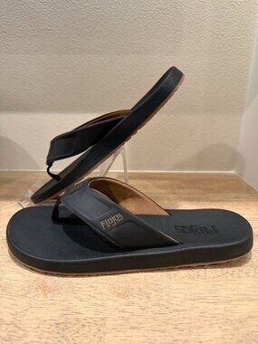 Flojos Men's Black Flip Flops Sandals Size 8 Good Condition